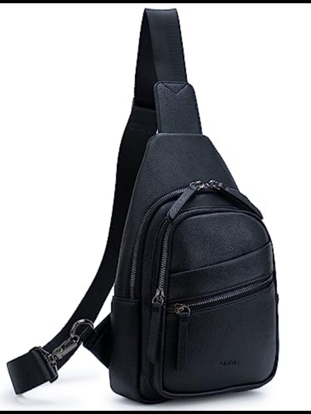 Vegan Leather Large Sling Bag Crossbody Fanny Pack Travel Hands-Free